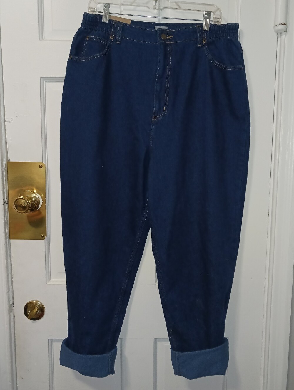 LL Bean Jeans Womens Double L Relaxed Fit Ultra High Rise Tapered Leg Sz 18 NWT